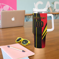 Personalized Belgium Soccer Red Devils Mascot Tumbler With Handle Royal Belgian Football Geometric Simple Style