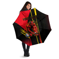 Personalized Belgium Soccer Red Devils Mascot Umbrella Royal Belgian Football Geometric Simple Style