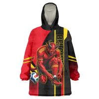 Personalized Belgium Soccer Red Devils Mascot Wearable Blanket Hoodie Royal Belgian Football Geometric Simple Style