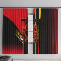 Personalized Belgium Soccer Red Devils Mascot Window Curtain Royal Belgian Football Geometric Simple Style