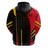 Personalized Belgium Soccer Red Devils Mascot Zip Hoodie Royal Belgian Football Geometric Simple Style