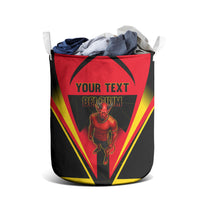Personalized Belgium Soccer Laundry Basket Belgian Football Pride Red Devils Mascot