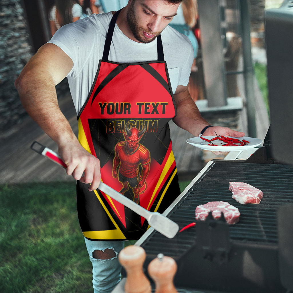 Personalized Belgium Soccer Apron Belgian Football Pride Red Devils Mascot