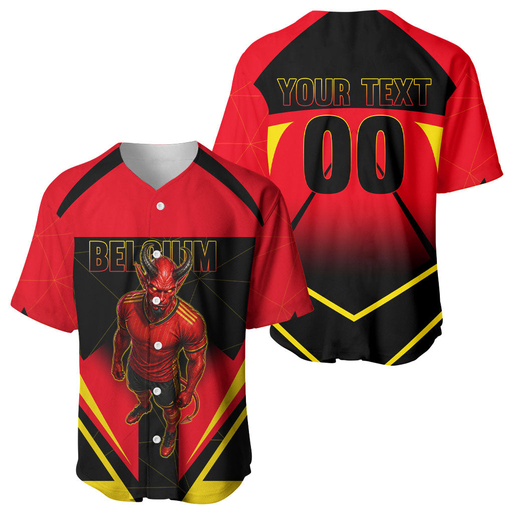 Personalized Belgium Soccer Baseball Jersey Belgian Football Pride Red Devils Mascot