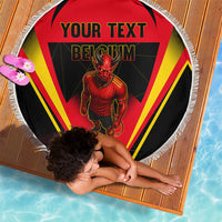 Personalized Belgium Soccer Beach Blanket Belgian Football Pride Red Devils Mascot