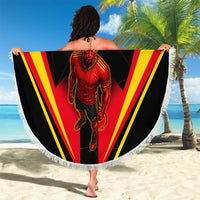 Personalized Belgium Soccer Beach Blanket Belgian Football Pride Red Devils Mascot