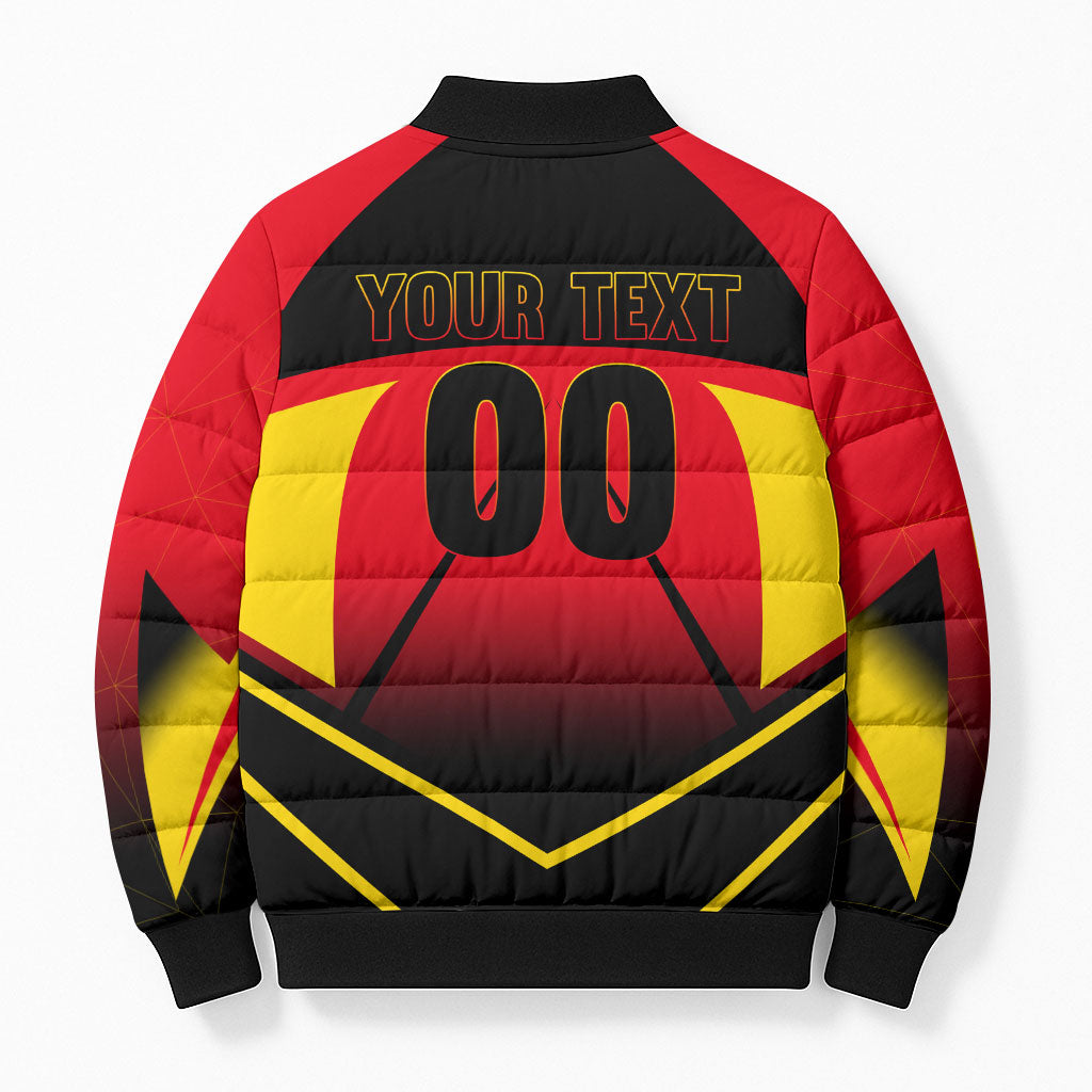 Personalized Belgium Soccer Bomber Puffer Jacket Belgian Football Pride Red Devils Mascot