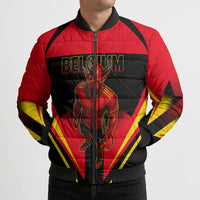Personalized Belgium Soccer Bomber Puffer Jacket Belgian Football Pride Red Devils Mascot