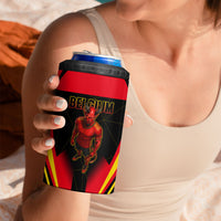 Personalized Belgium Soccer 4 in 1 Can Cooler Tumbler Belgian Football Pride Red Devils Mascot