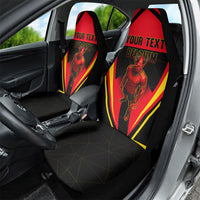 Personalized Belgium Soccer Car Seat Cover Belgian Football Pride Red Devils Mascot