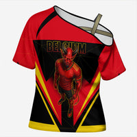Personalized Belgium Soccer Cross Shoulder Shirt Belgian Football Pride Red Devils Mascot