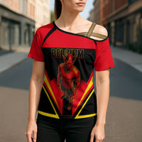 Personalized Belgium Soccer Cross Shoulder Shirt Belgian Football Pride Red Devils Mascot