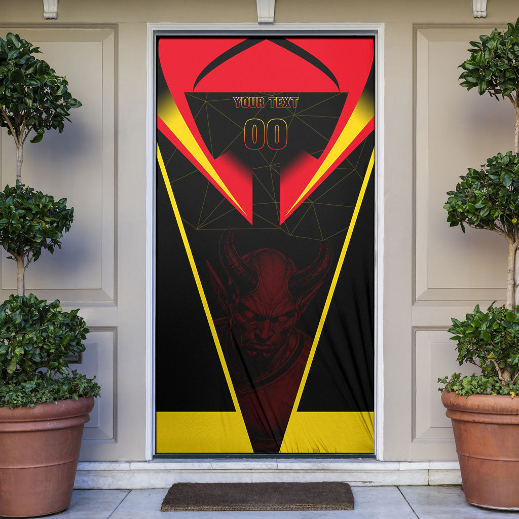 Personalized Belgium Soccer Door Cover Belgian Football Pride Red Devils Mascot