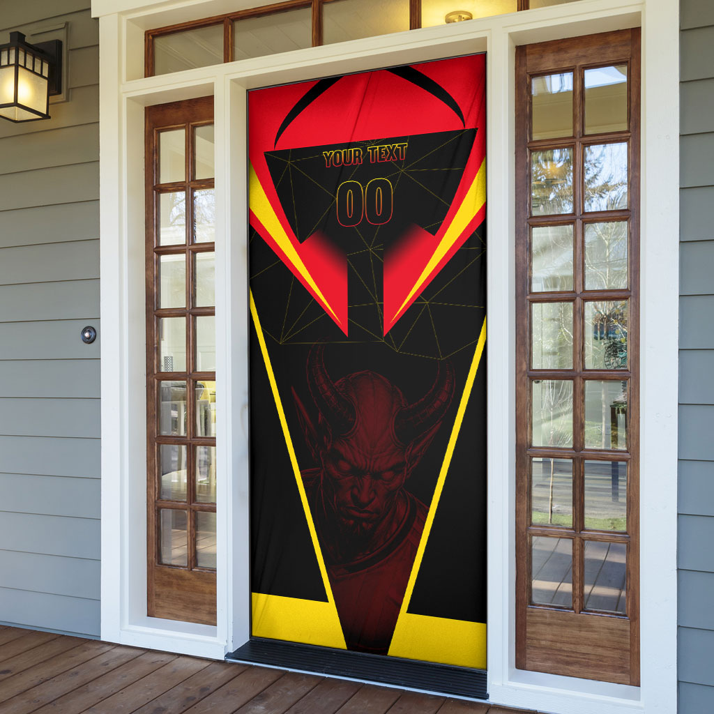 Personalized Belgium Soccer Door Cover Belgian Football Pride Red Devils Mascot