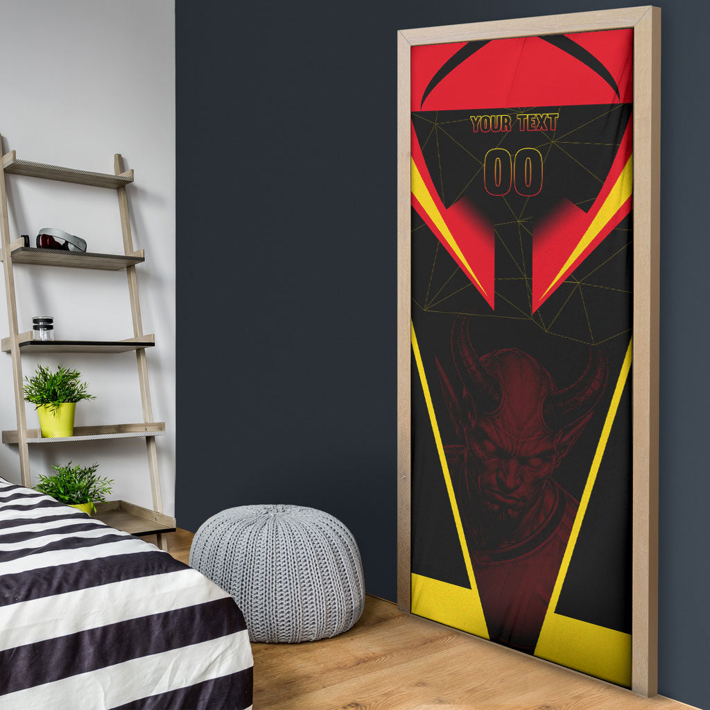 Personalized Belgium Soccer Door Cover Belgian Football Pride Red Devils Mascot