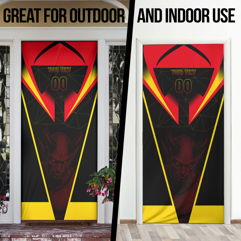 Personalized Belgium Soccer Door Cover Belgian Football Pride Red Devils Mascot