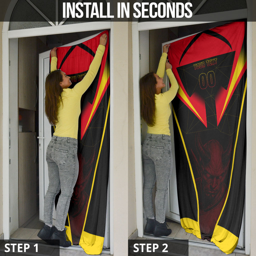 Personalized Belgium Soccer Door Cover Belgian Football Pride Red Devils Mascot
