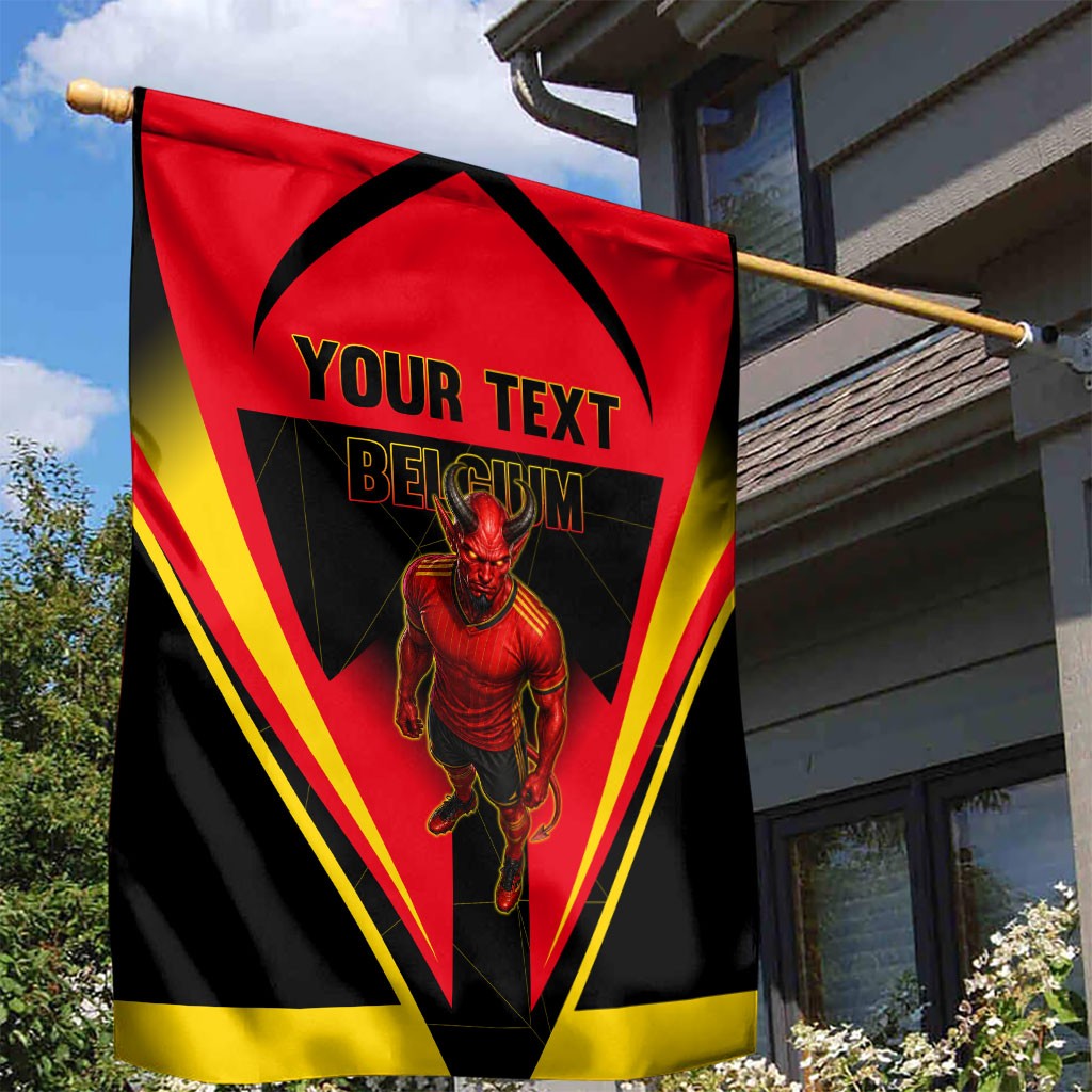 Personalized Belgium Soccer Garden Flag Belgian Football Pride Red Devils Mascot