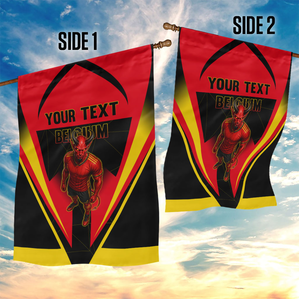 Personalized Belgium Soccer Garden Flag Belgian Football Pride Red Devils Mascot