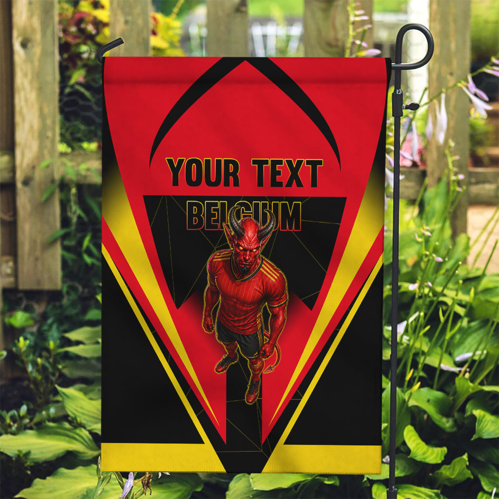 Personalized Belgium Soccer Garden Flag Belgian Football Pride Red Devils Mascot