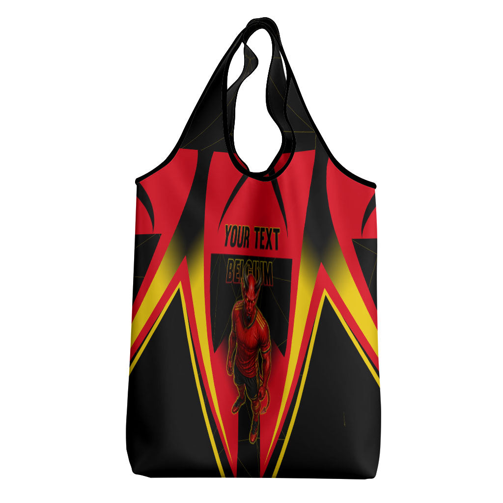 Personalized Belgium Soccer Grocery Bag Belgian Football Pride Red Devils Mascot