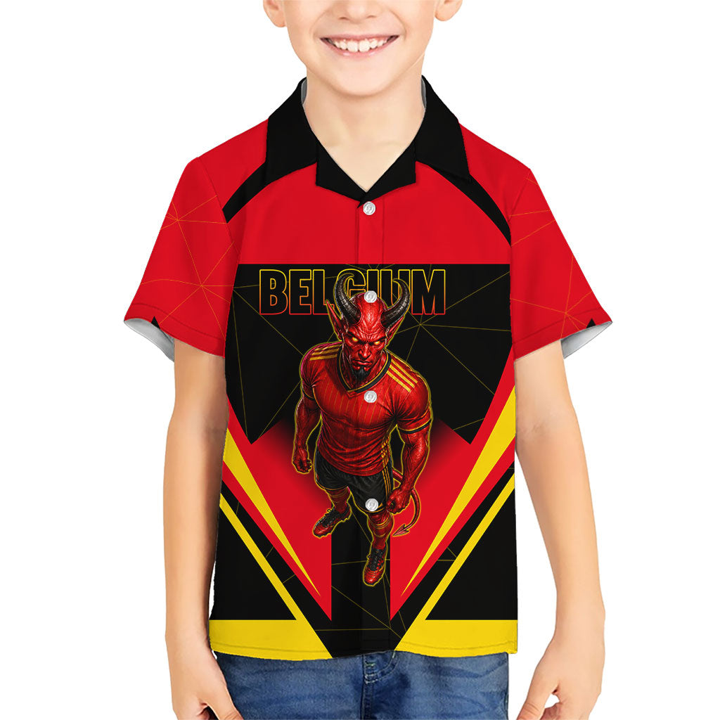 Personalized Belgium Soccer Hawaiian Shirt Belgian Football Pride Red Devils Mascot