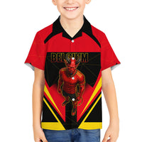 Personalized Belgium Soccer Hawaiian Shirt Belgian Football Pride Red Devils Mascot