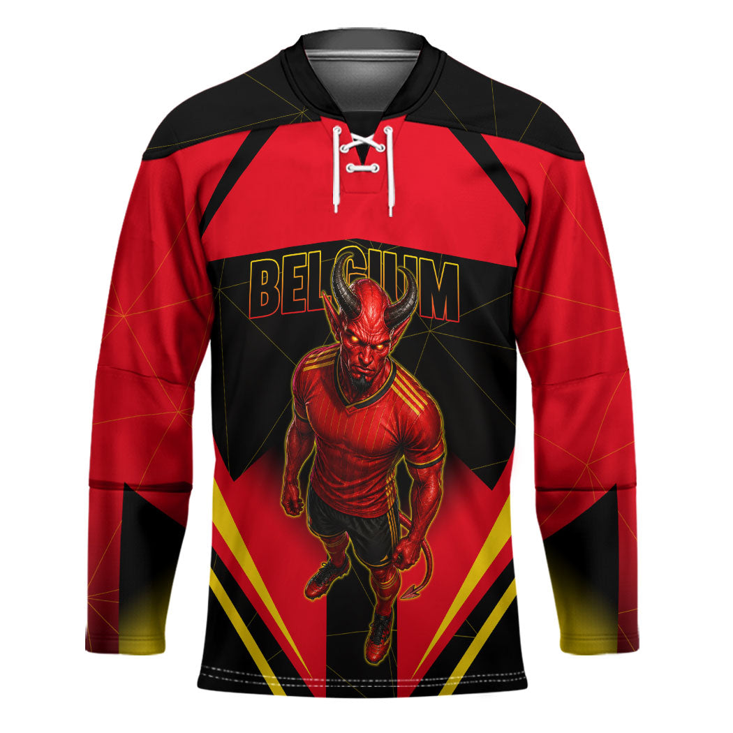 Personalized Belgium Soccer Hockey Jersey Belgian Football Pride Red Devils Mascot