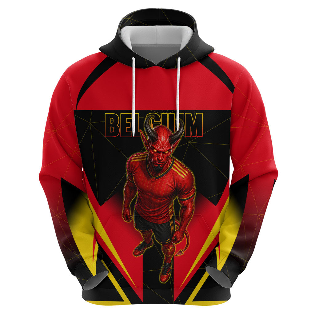 Personalized Belgium Soccer Hoodie Belgian Football Pride Red Devils Mascot