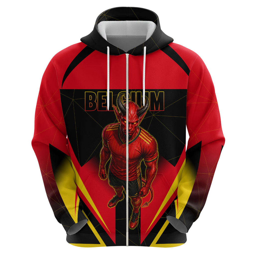 Personalized Belgium Soccer Hoodie Belgian Football Pride Red Devils Mascot