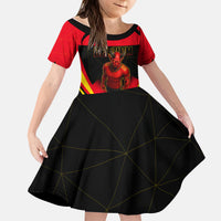Personalized Belgium Soccer Kid Short Sleeve Dress Belgian Football Pride Red Devils Mascot