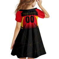 Personalized Belgium Soccer Kid Short Sleeve Dress Belgian Football Pride Red Devils Mascot