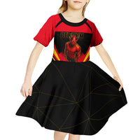 Personalized Belgium Soccer Kid Short Sleeve Dress Belgian Football Pride Red Devils Mascot
