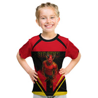 Personalized Belgium Soccer Kid T Shirt Belgian Football Pride Red Devils Mascot