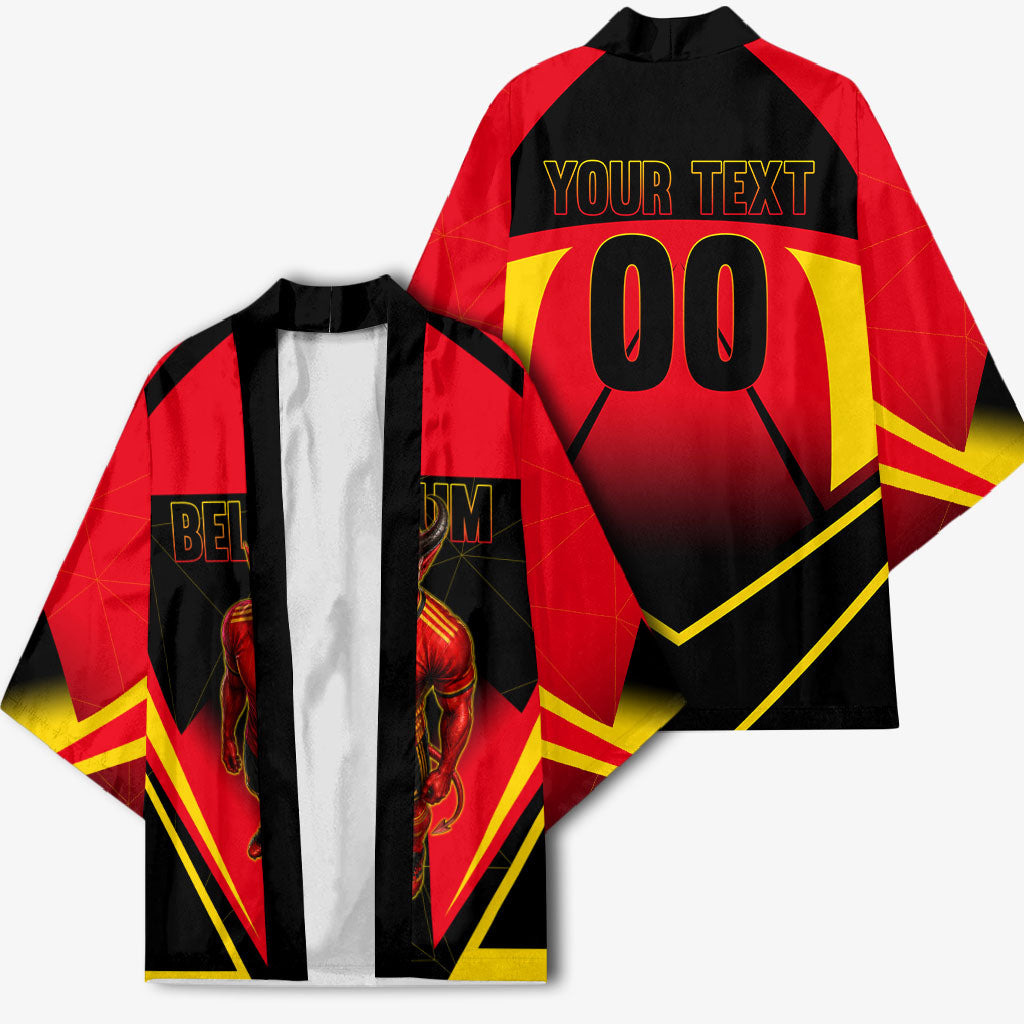 Personalized Belgium Soccer Kimono Belgian Football Pride Red Devils Mascot