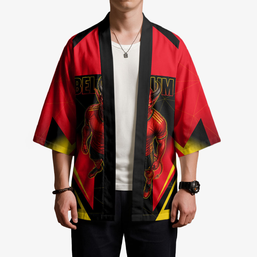 Personalized Belgium Soccer Kimono Belgian Football Pride Red Devils Mascot