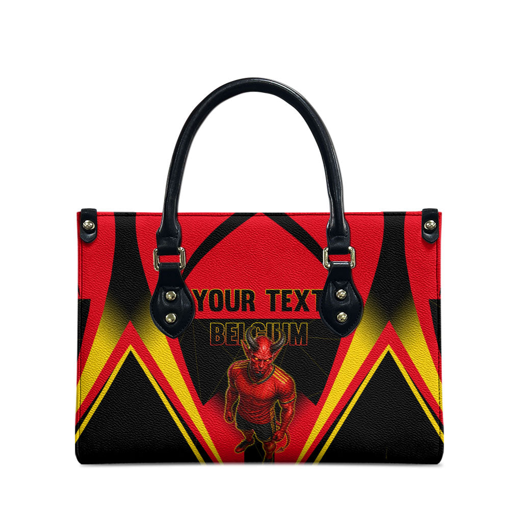 Personalized Belgium Soccer Leather Bag Belgian Football Pride Red Devils Mascot