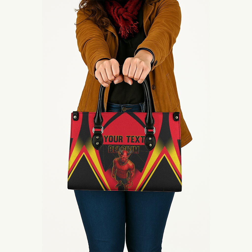 Personalized Belgium Soccer Leather Bag Belgian Football Pride Red Devils Mascot