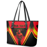 Personalized Belgium Soccer Leather Tote Bag Belgian Football Pride Red Devils Mascot