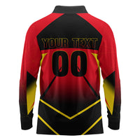 Personalized Belgium Soccer Long Sleeve Polo Shirt Belgian Football Pride Red Devils Mascot