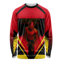 Personalized Belgium Soccer Long Sleeve Shirt Belgian Football Pride Red Devils Mascot