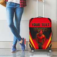 Personalized Belgium Soccer Luggage Cover Belgian Football Pride Red Devils Mascot