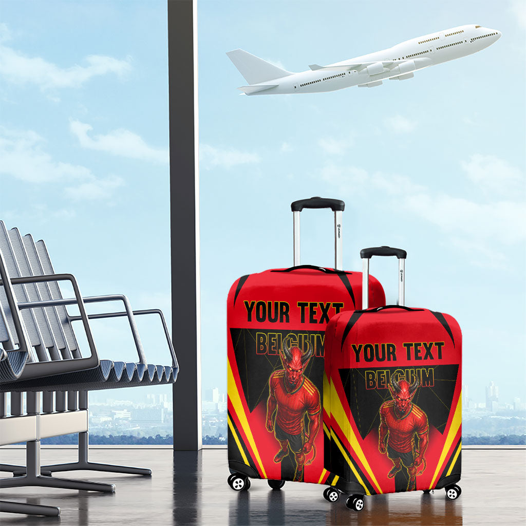 Personalized Belgium Soccer Luggage Cover Belgian Football Pride Red Devils Mascot