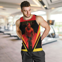 Personalized Belgium Soccer Men Tank Top Belgian Football Pride Red Devils Mascot