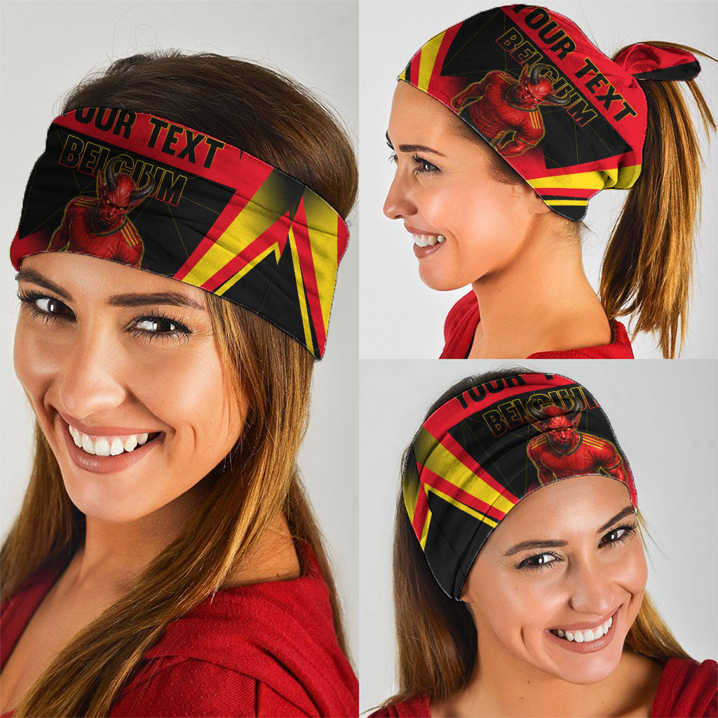 Personalized Belgium Soccer Neck Gaiter Belgian Football Pride Red Devils Mascot