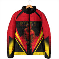 Personalized Belgium Soccer Padded Jacket Belgian Football Pride Red Devils Mascot