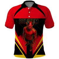 Personalized Belgium Soccer Polo Shirt Belgian Football Pride Red Devils Mascot
