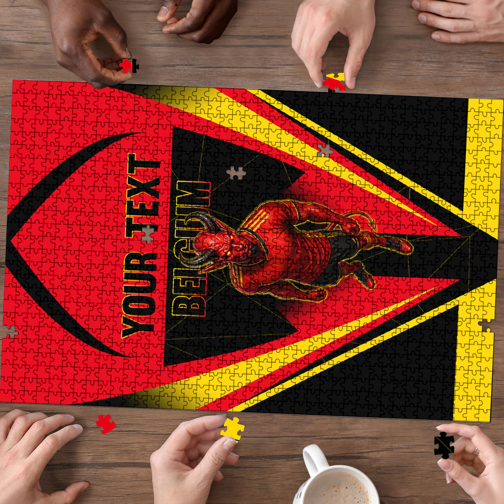 Personalized Belgium Soccer Puzzle Belgian Football Pride Red Devils Mascot