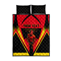 Personalized Belgium Soccer Quilt Bed Set Belgian Football Pride Red Devils Mascot