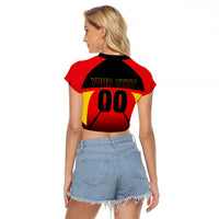 Personalized Belgium Soccer Raglan Cropped T Shirt Belgian Football Pride Red Devils Mascot